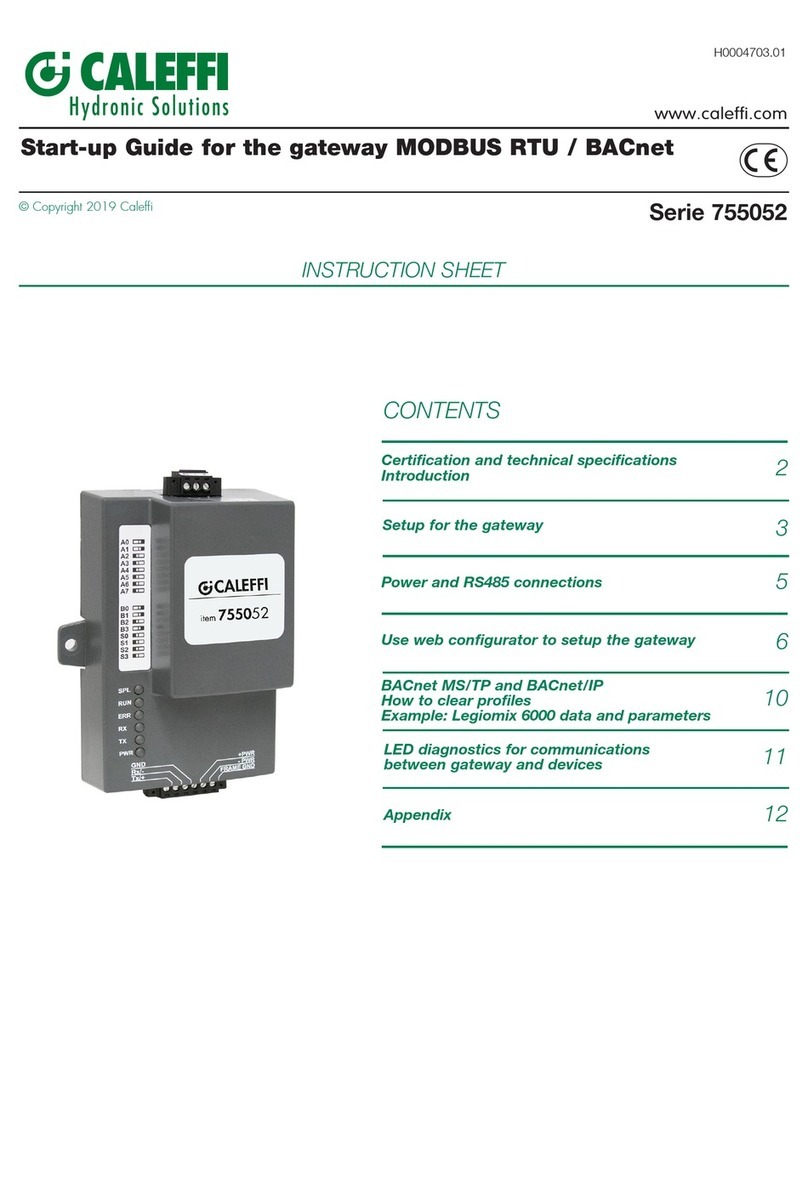 CALEFFI 755052 Series Startup guide CALEFFI 755052 Series Startup guide