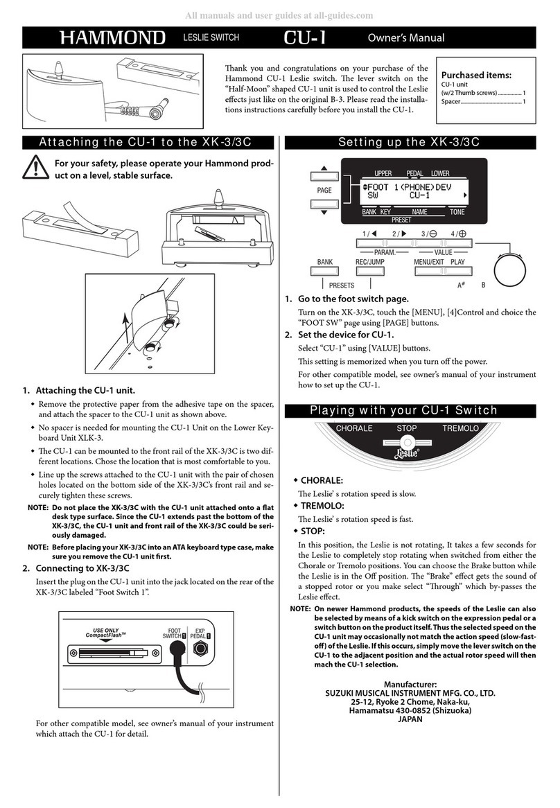 Hammond CU-1 User manual