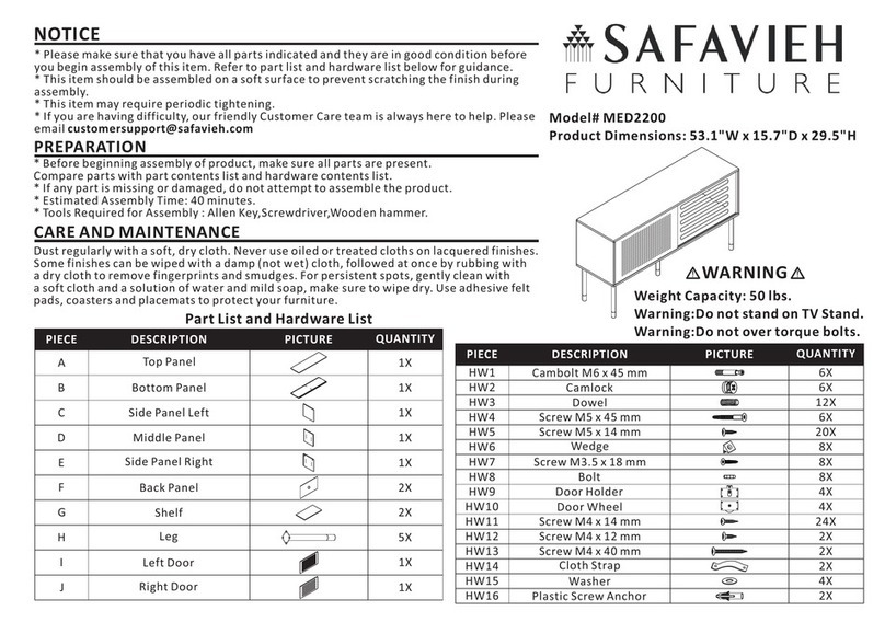 Safavieh Furniture MED2200 quick start guide