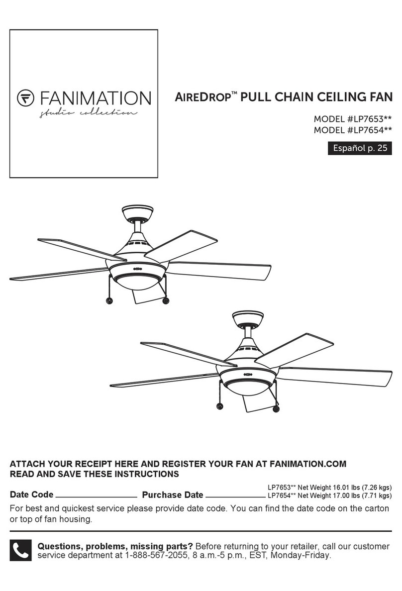 Fanimation AIREDROP LP7653 Series User manual Fanimation AIREDROP LP7653 Series User manual