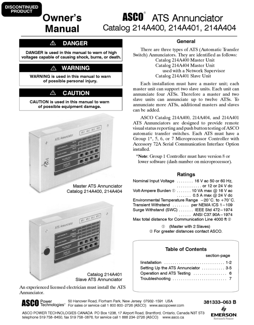 Asco 214A400 User manual