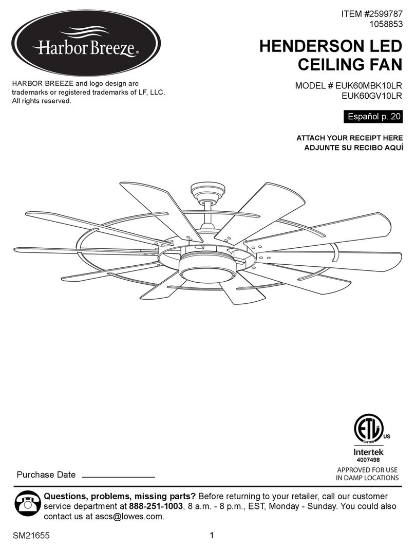 Harbor Breeze EUK60MBK10LR User manual Harbor Breeze EUK60MBK10LR User manual