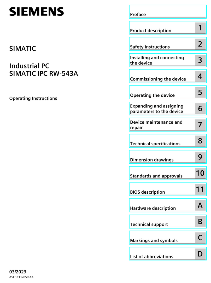 Siemens SIMATIC IPC RW-543A operating instructions