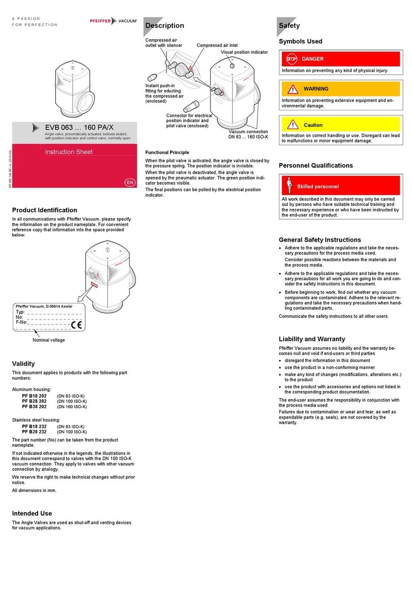 Pfeiffer Vacuum EVB 063 PA instruction sheet Pfeiffer Vacuum EVB 063 PA instruction sheet