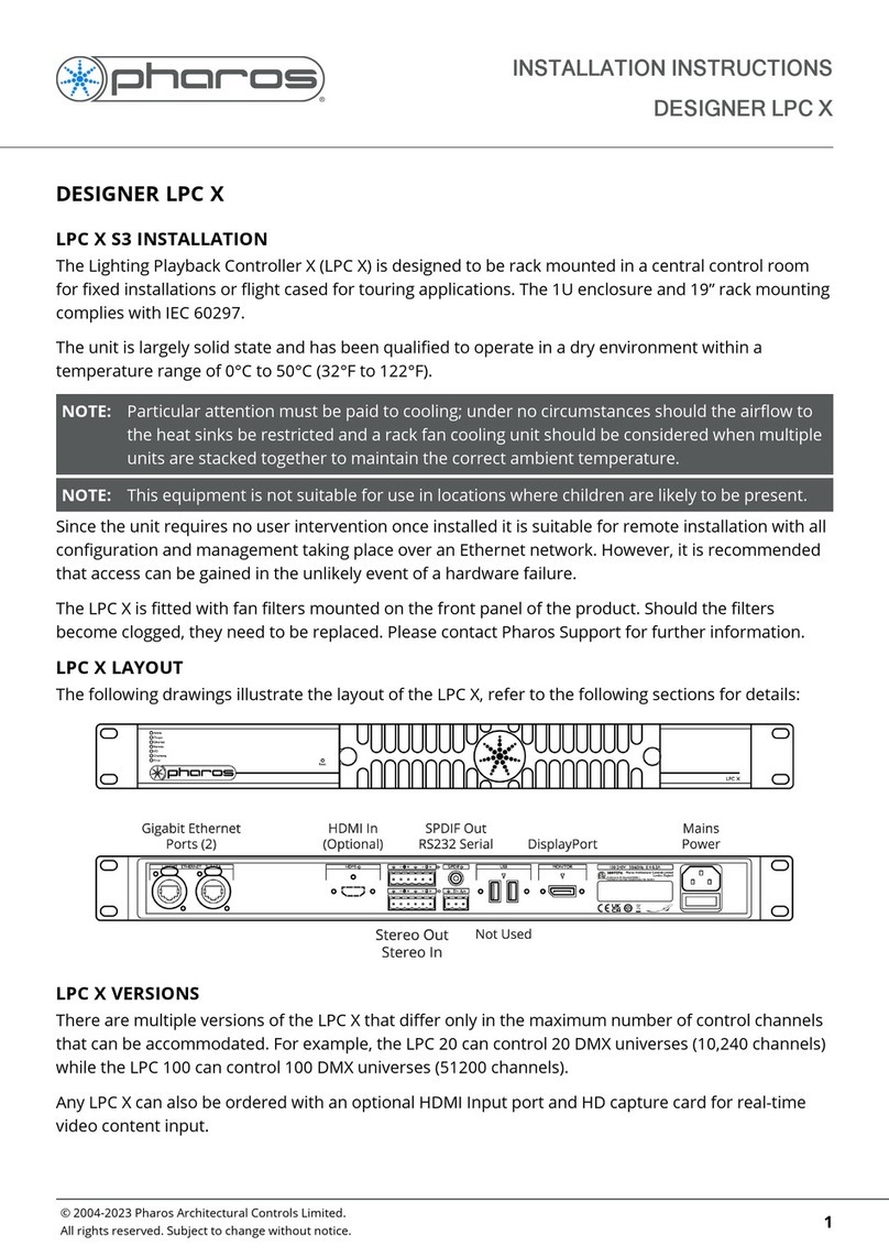 Pharos DESIGNER LPC X installation instructions