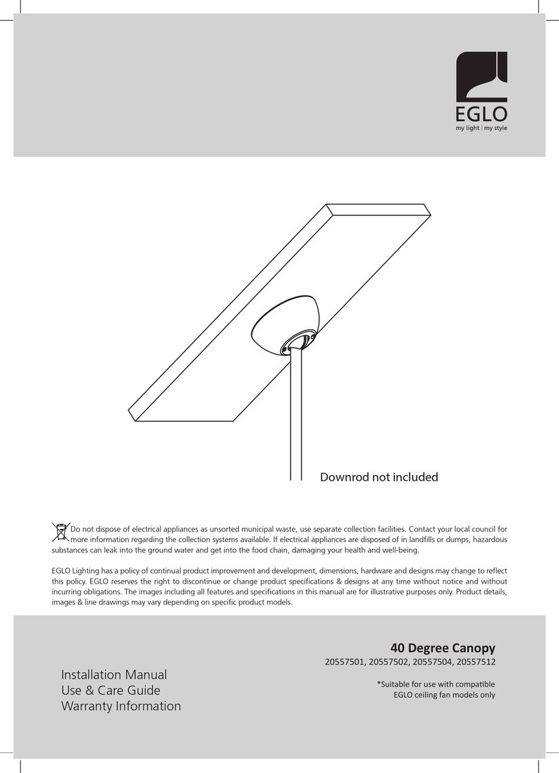 Eglo 40 Degree Canopy installation manual