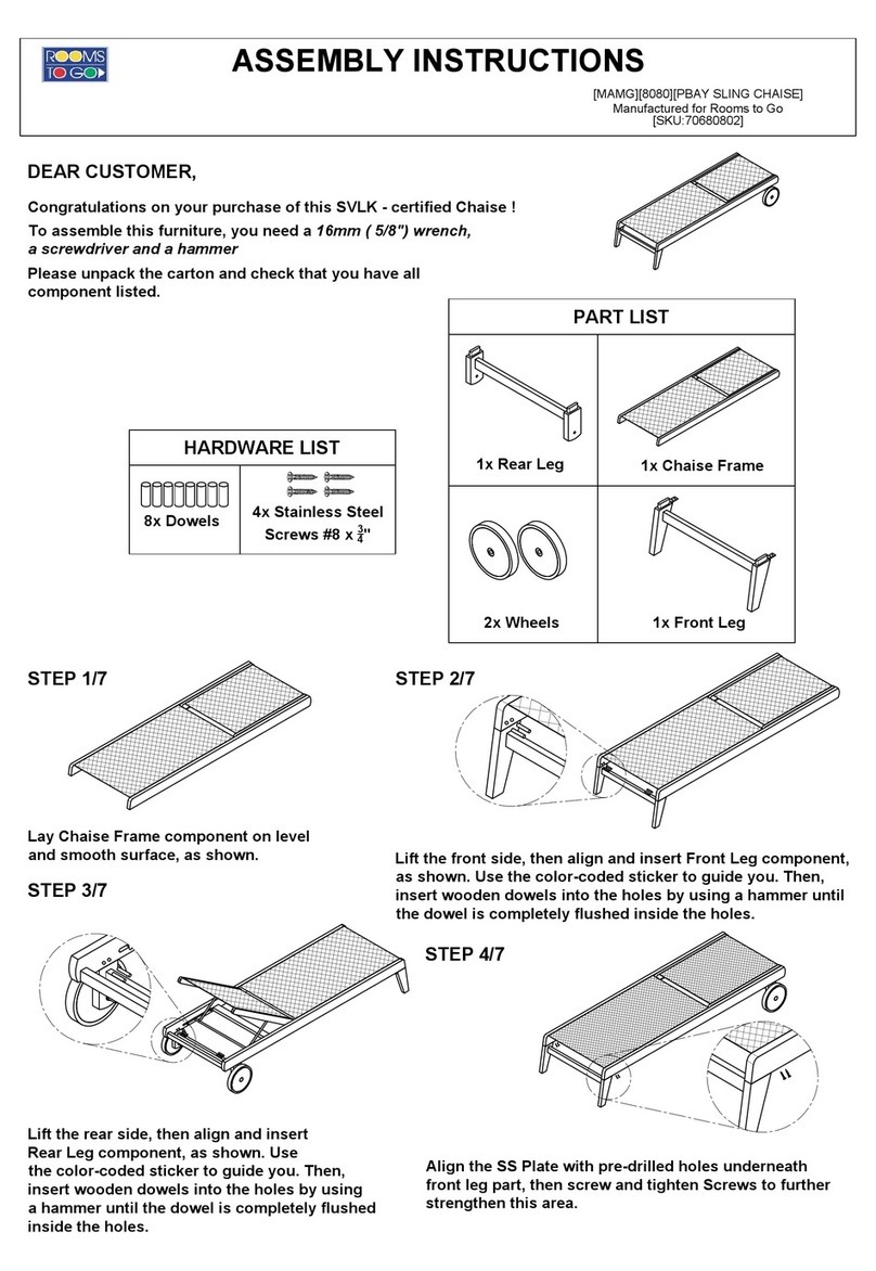 ROOMS TO GO 70680802 Assembly instructions ROOMS TO GO 70680802 Assembly instructions