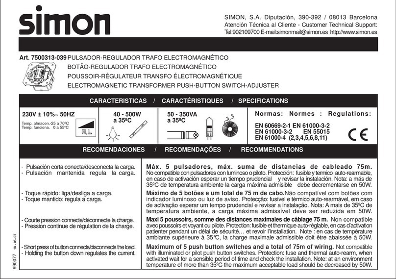 Simon 7500313-039 manual