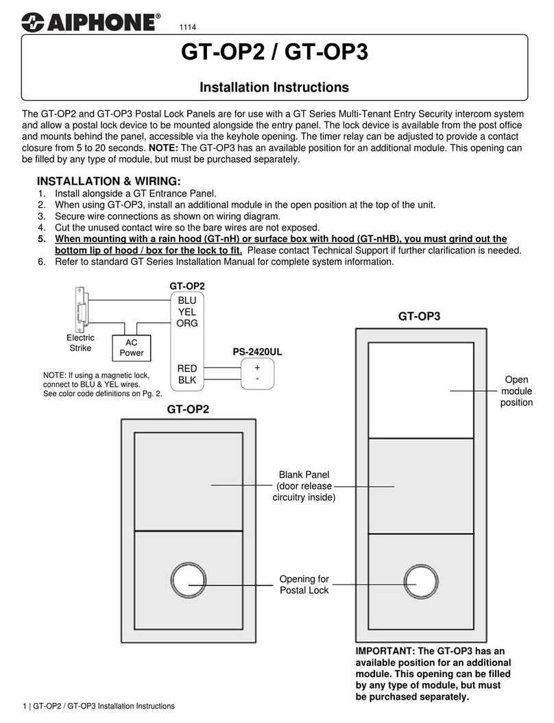 Aiphone GT-OP2 User manual