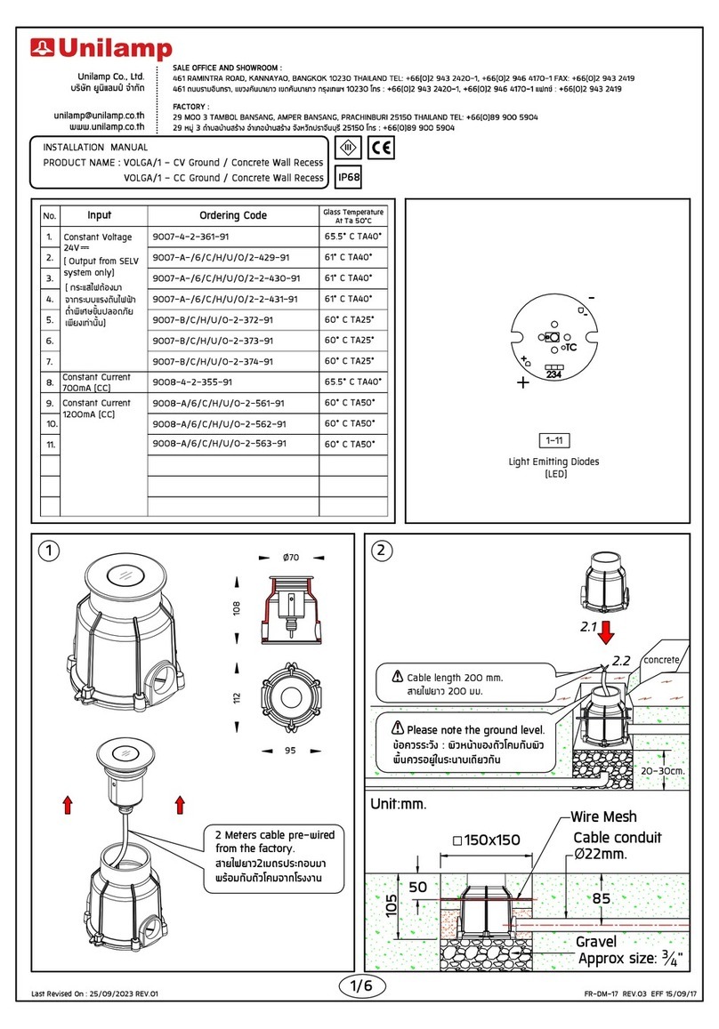 Unilamp 9007-4-2-361-91 instruction manual