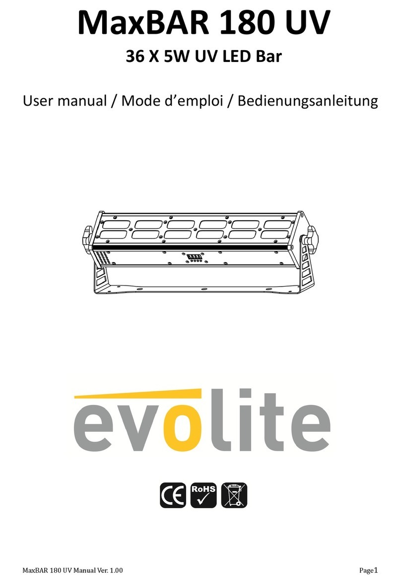 Evo-lite MaxBAR 180 UV user manual