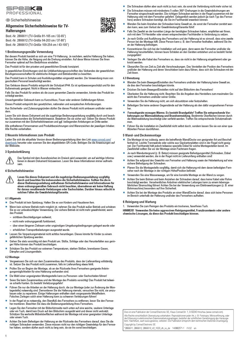 Speaka Professional 2866611 Safety instruction