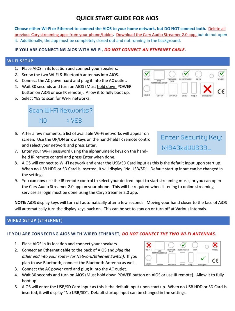 Cary Audio Design AiOS quick start guide