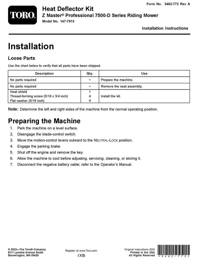 Toro Z Master Professional 7500-DSeries installation instructions