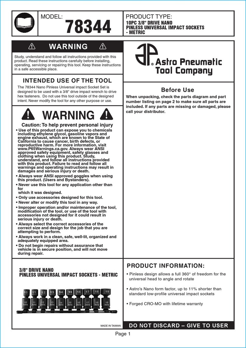 Astro Pneumatic Tool 78344 manual