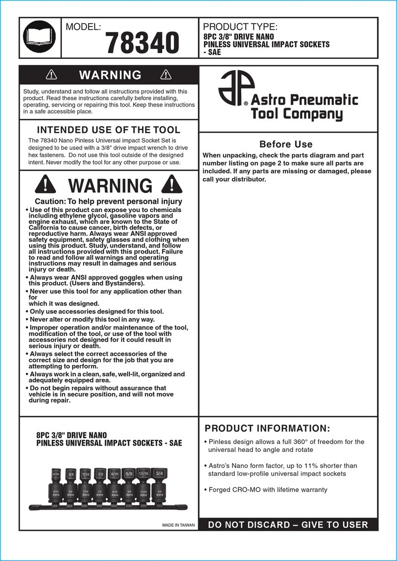 Astro Pneumatic Tool 78340 manual