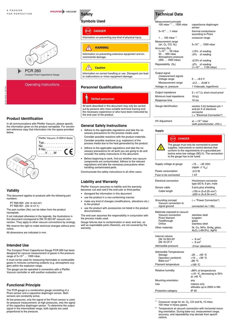 Pfeiffer Vacuum PCR 260 User manual