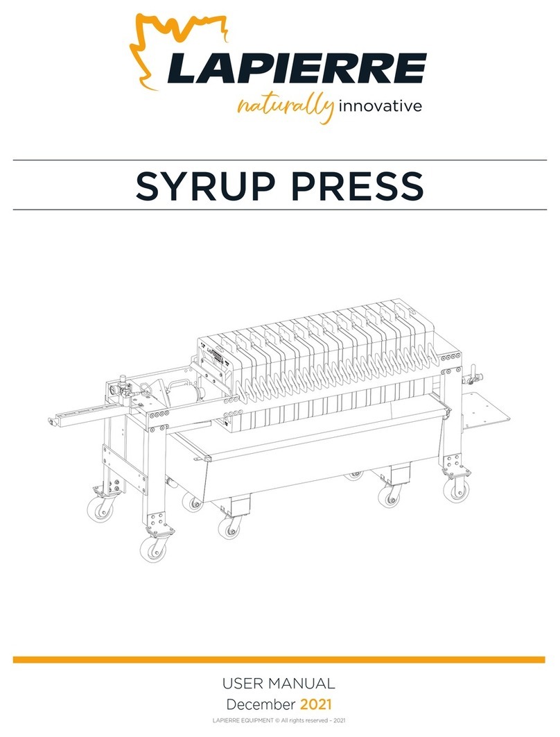 Lapierre SYRUP PRESS User manual