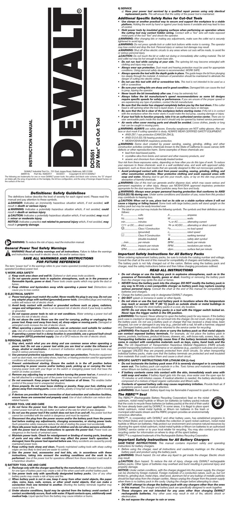 DeWalt DCS551 User manual