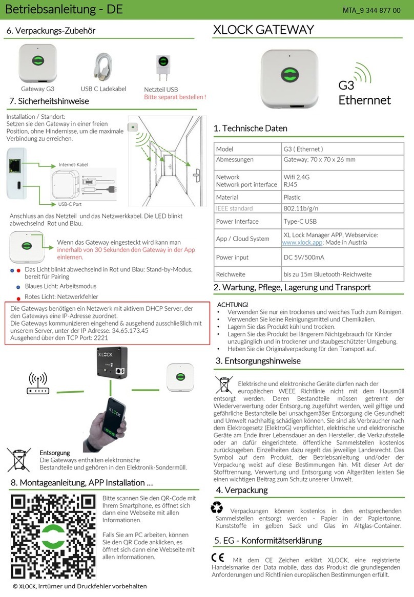 XLOCK G3 Ethernnet instruction manual