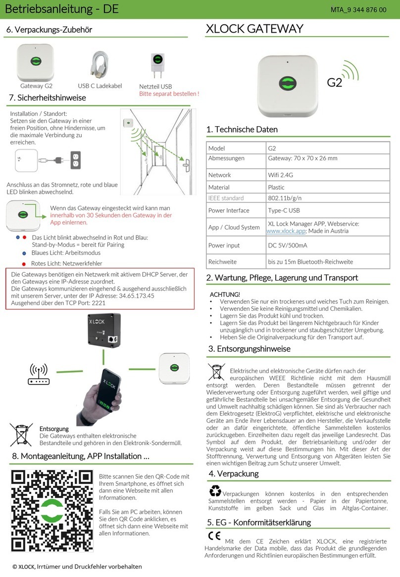 XLOCK G2 User manual