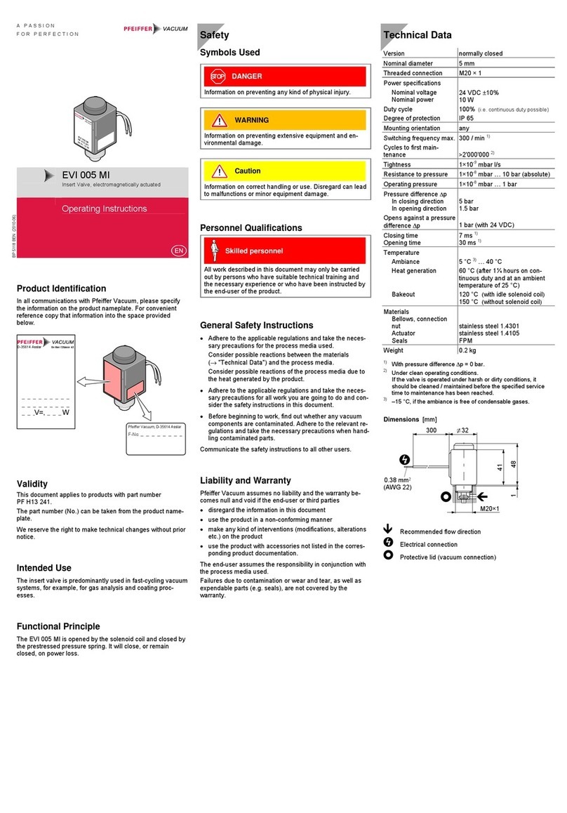 Pfeiffer Vacuum EVI 005 MI User manual