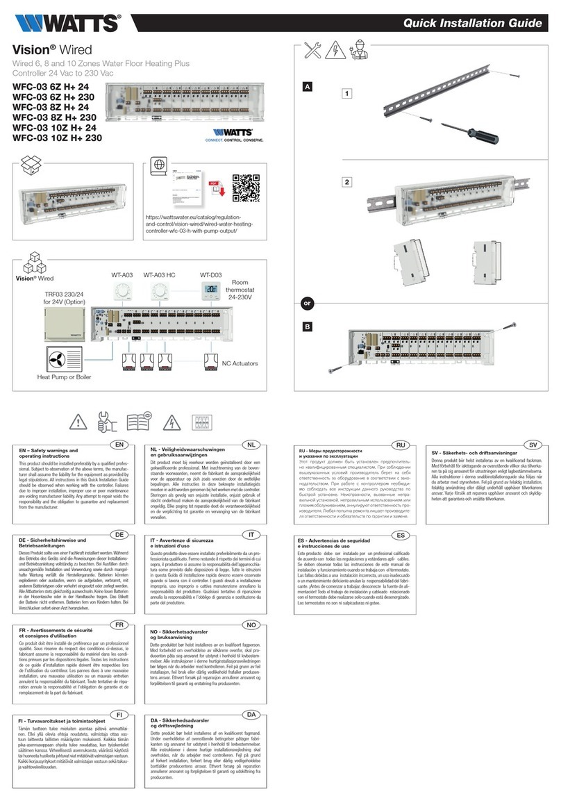 Watts WFC-03 10Z HC RF 24 Quick installation guide Watts WFC-03 10Z HC RF 24 Quick installation guide