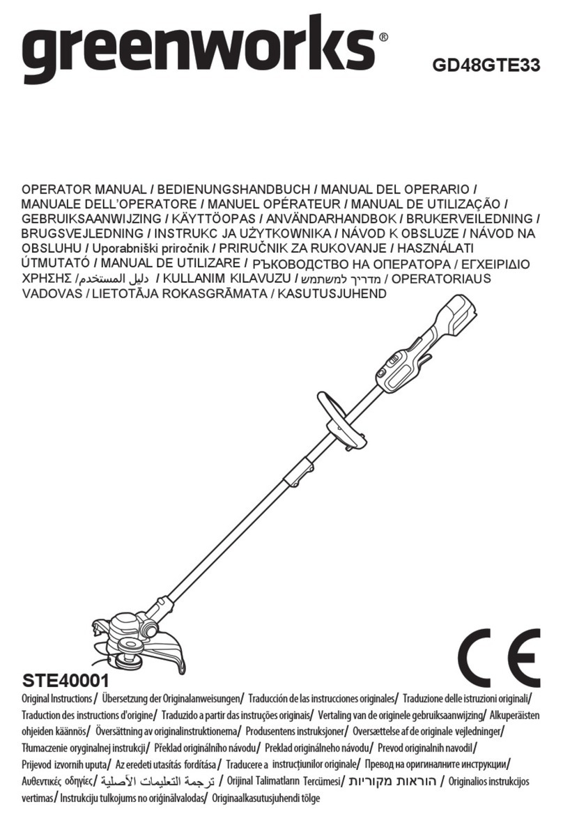 GreenWorks GD48GTE33 Operator's manual
