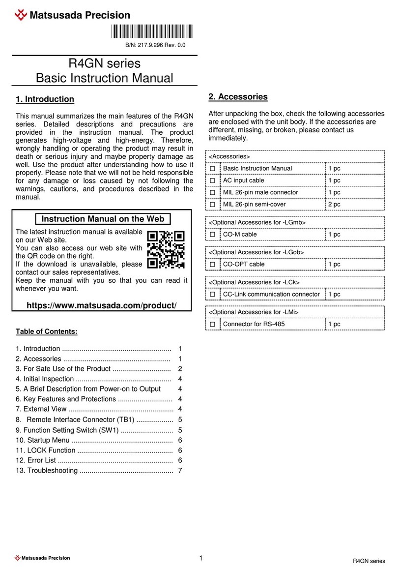 Matsusada Precision R4GN Series Installation guide