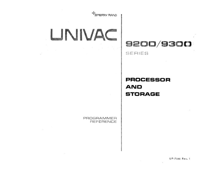 Sperry Rand UNIVAC 9200 Series User manual