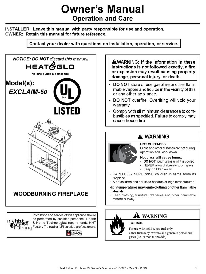 Heat & Glo EXCLAIM-50 owner's manual