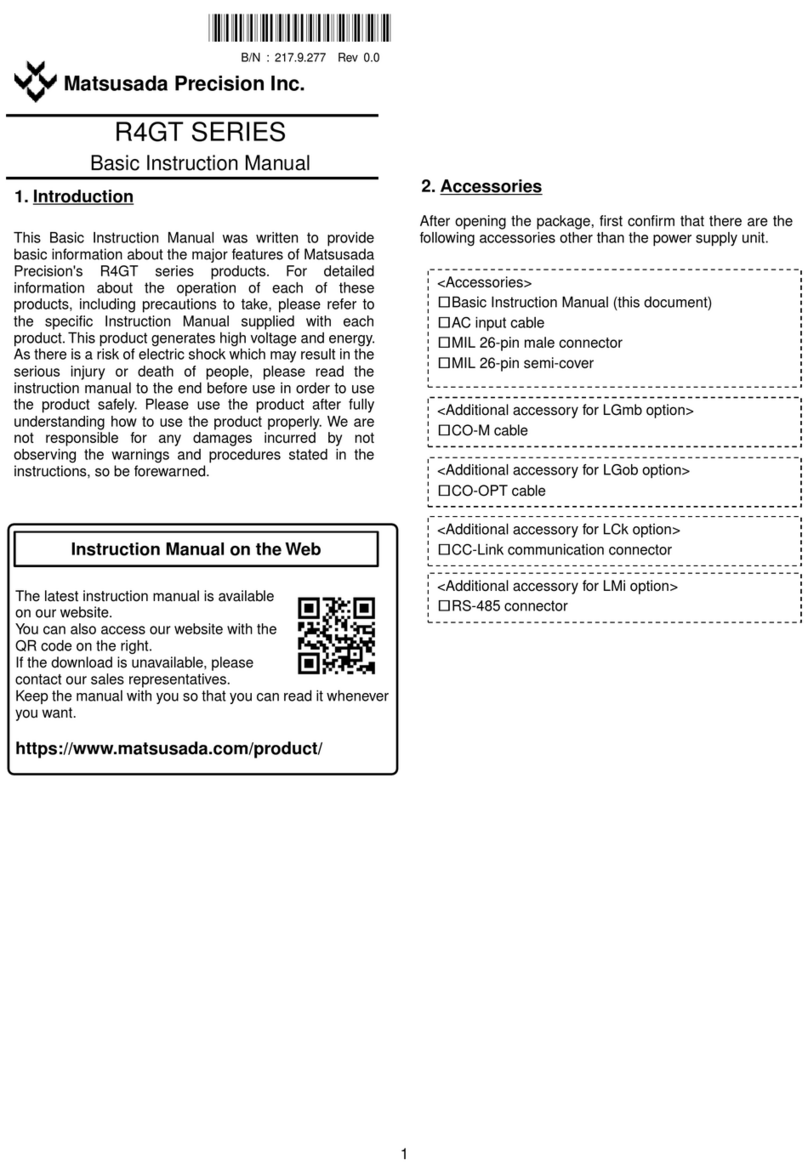 Matsusada Precision R4GT Series Installation guide