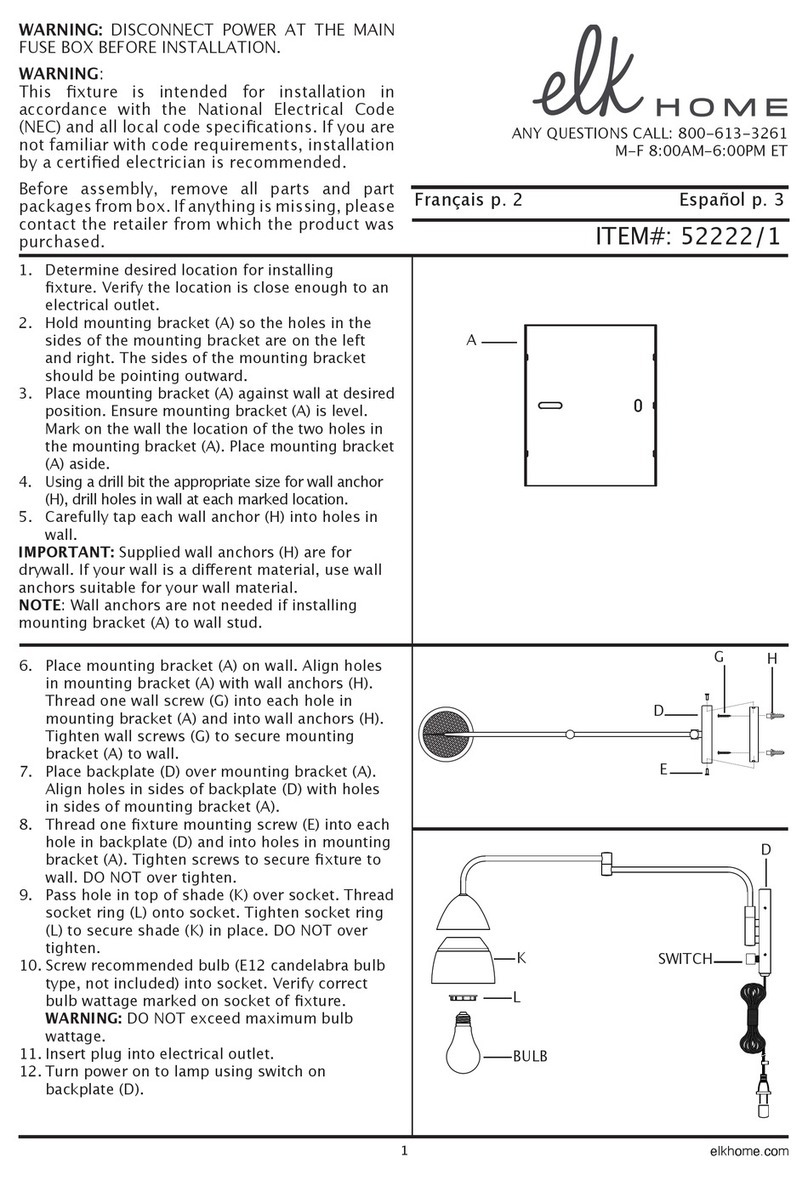 Elk HOME 52222/1 quick start guide