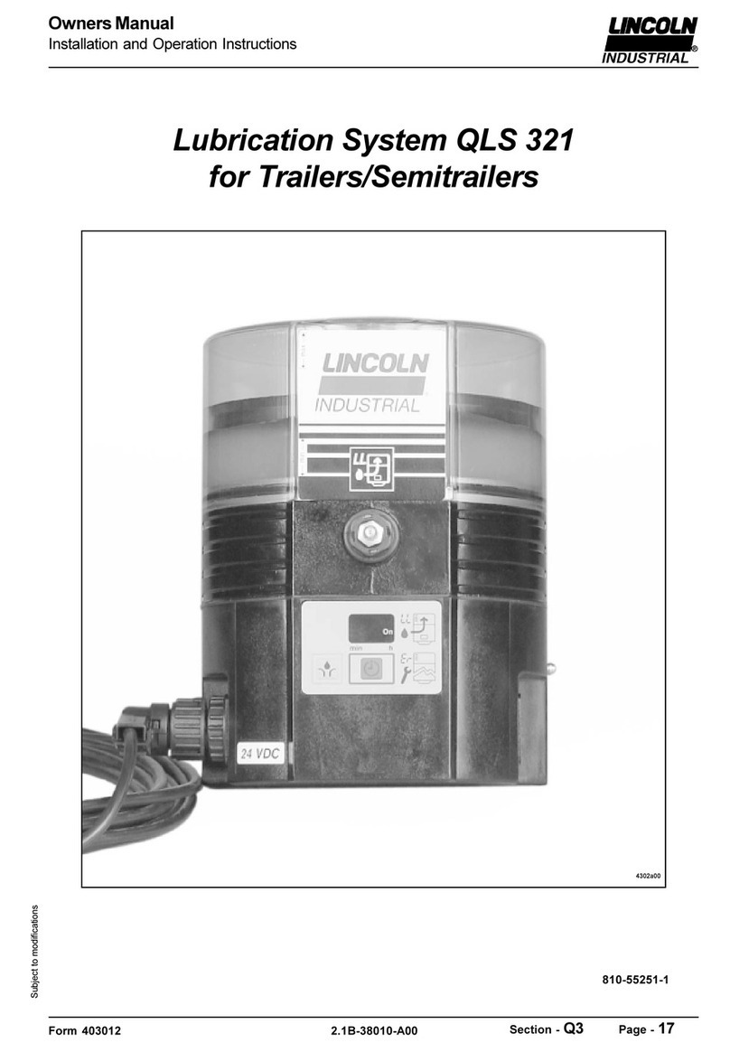 Lincoln industrial QLS 321 owner's manual