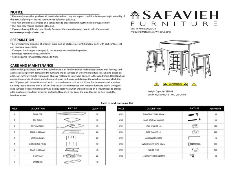 Safavieh Furniture AMH8504A quick start guide