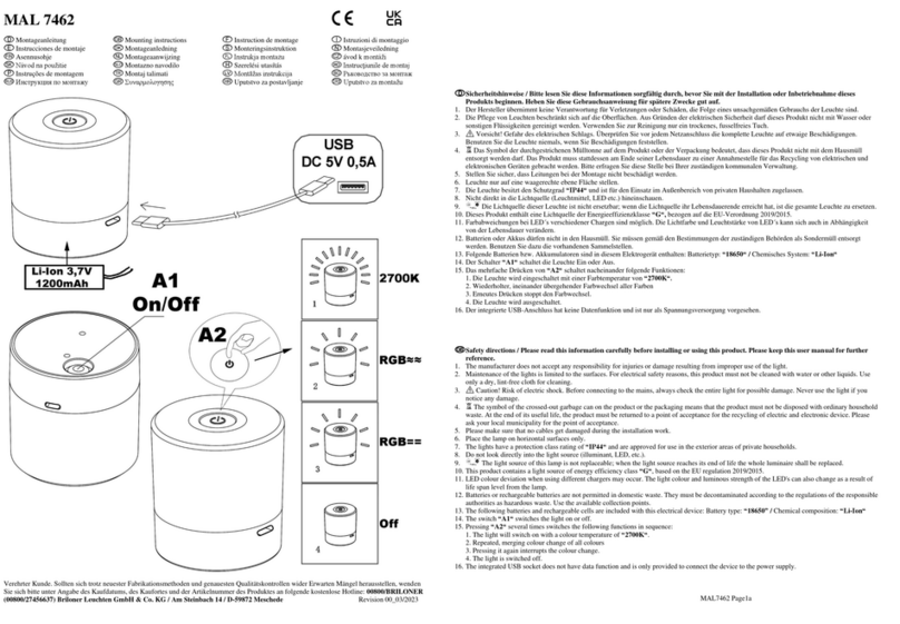 Briloner MAL 7462 Mounting instructions