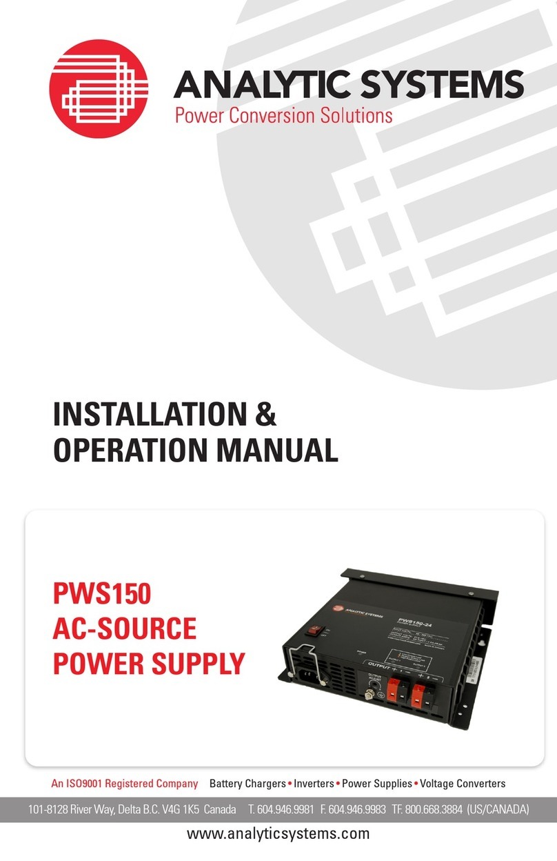 Analytic Systems PWS150 Installation & operation manual