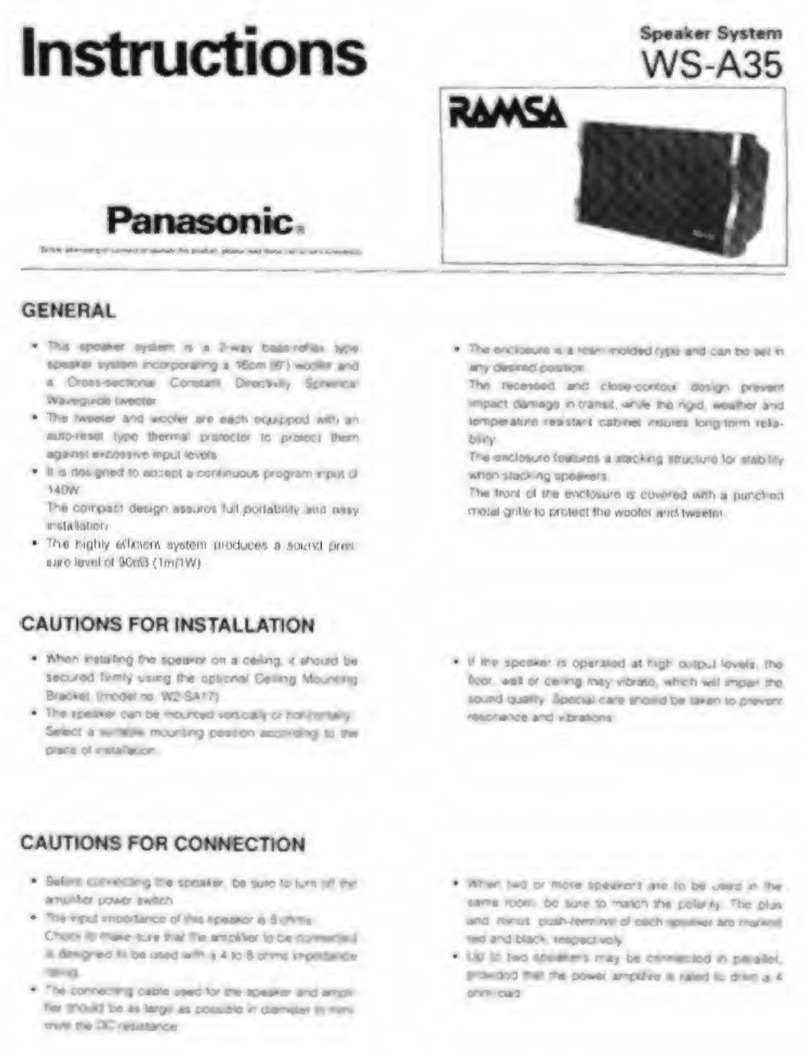 Panasonic RAMSA WS-A35 User manual