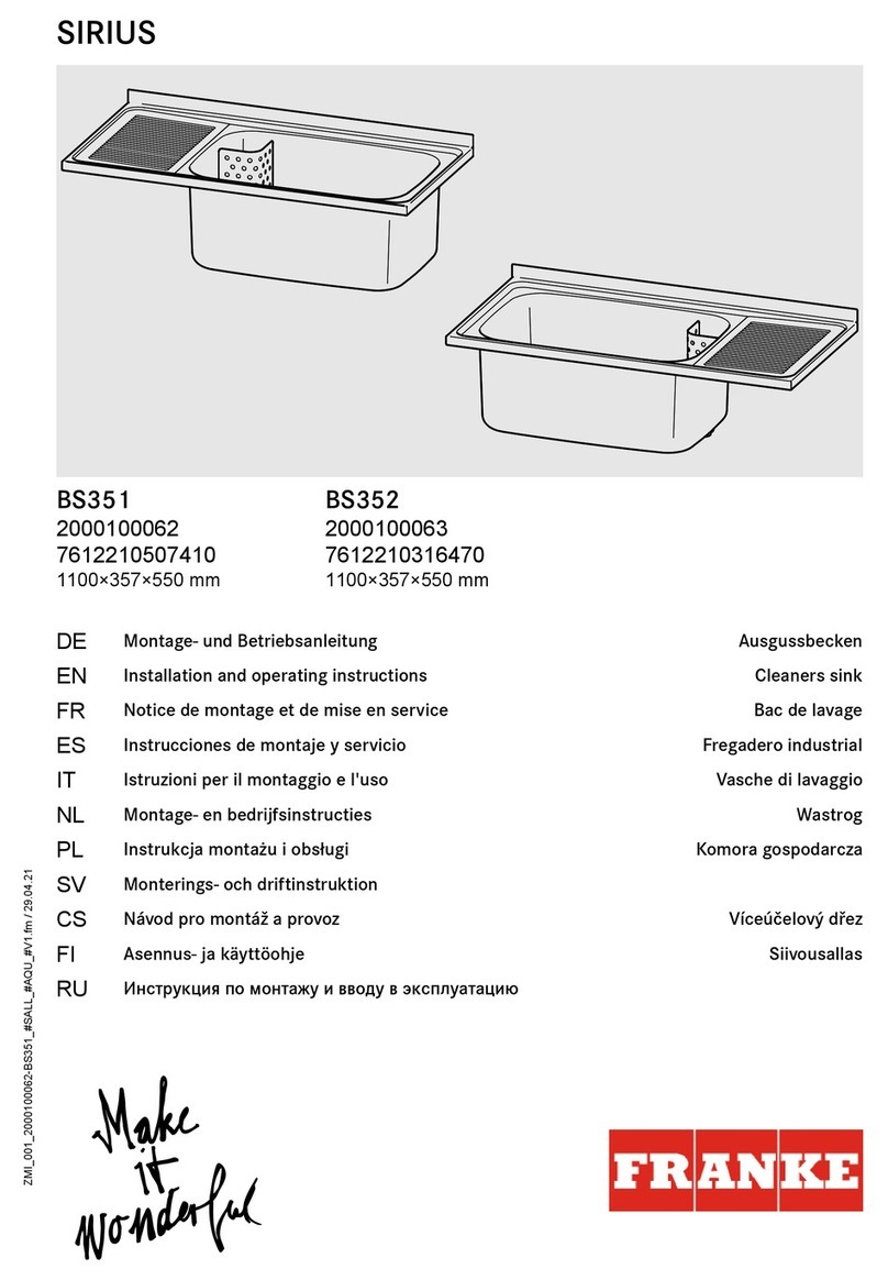 Franke SIRIUS BS351 User manual Franke SIRIUS BS351 User manual