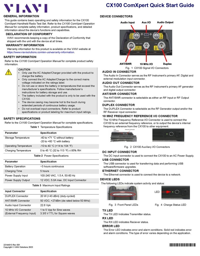 Viavi ComXpert CX100 quick start guide