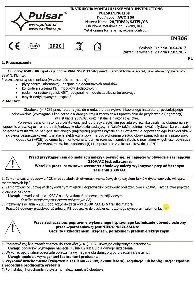 Pulsar 28/TRP80/SATEL/G3 Assembly instructions