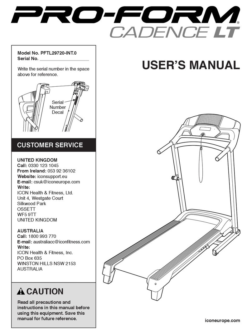 ICON Health & Fitness PRO-FORM CADENCE LT user manual