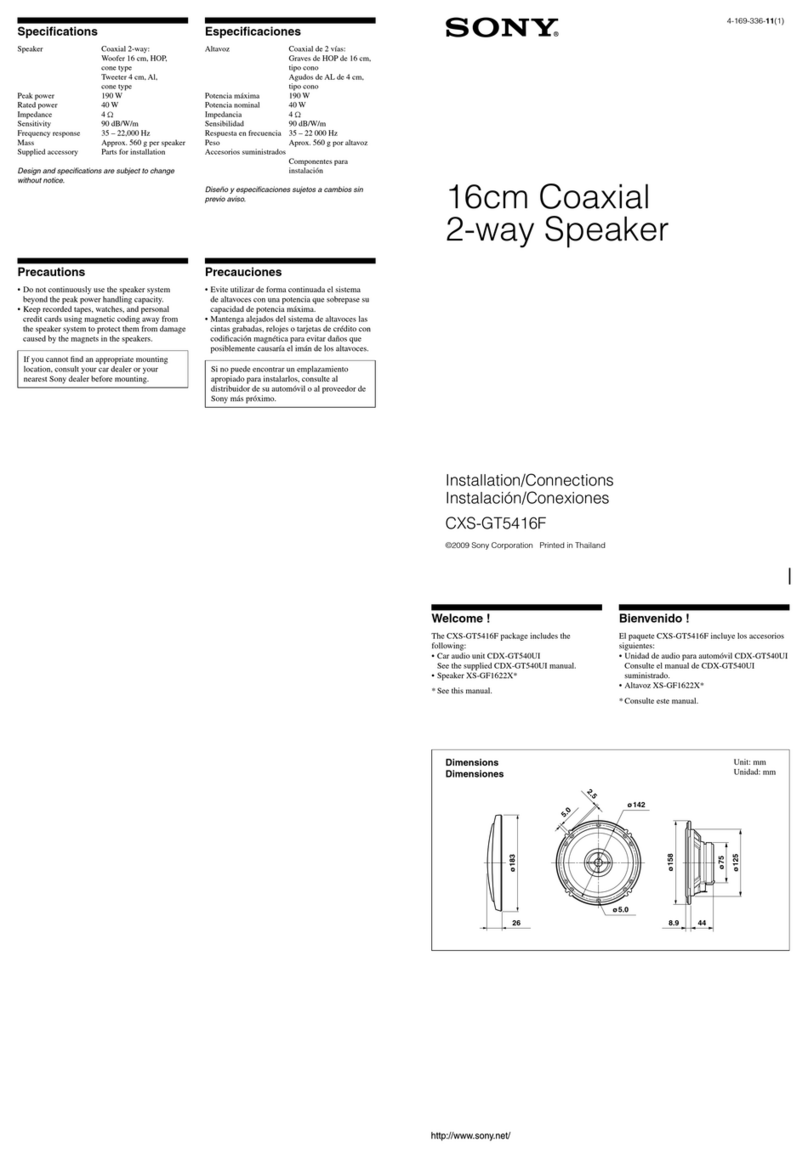 Sony CXS-GT5416F Installation/connections
