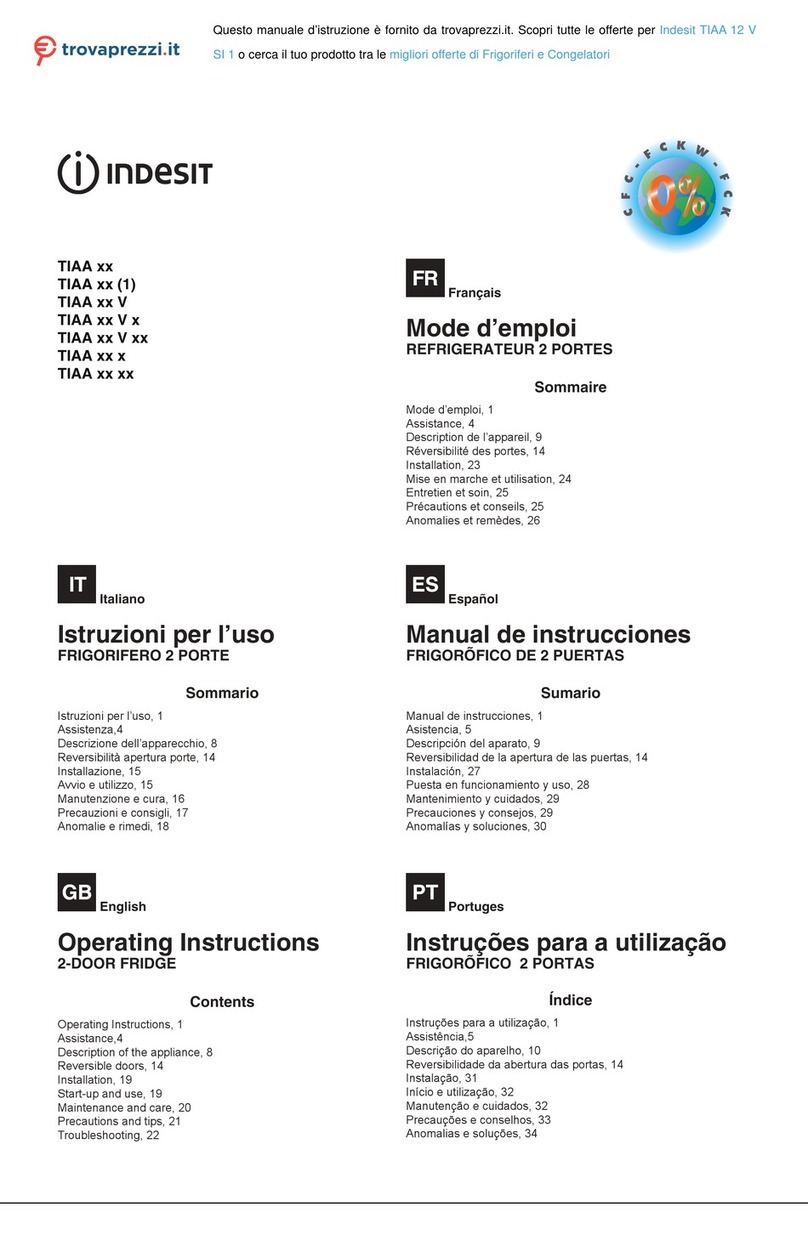 Indesit TIAA Series operating instructions