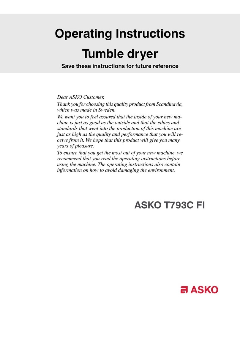 Asko T793C FI operating instructions