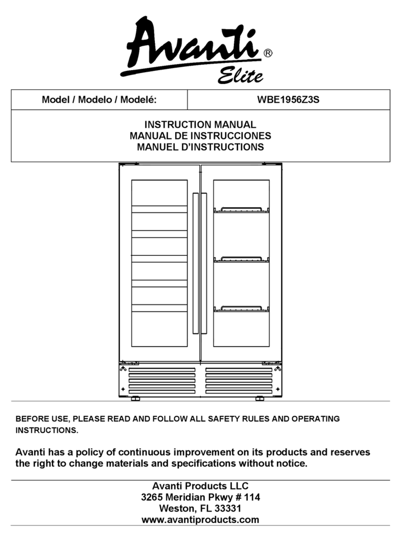 Avanti Elite WBE1956Z3S instruction manual