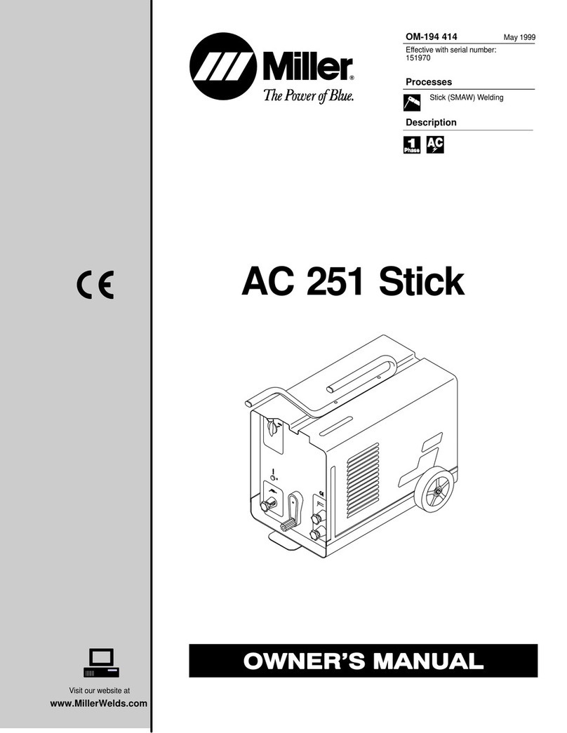 Miller AC 251 Stick User manual