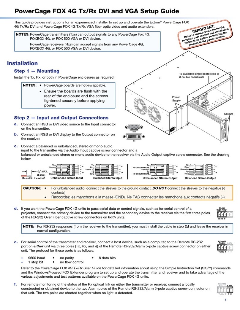 Extron electronics PowerCage FOX 4G Rx DVI User manual