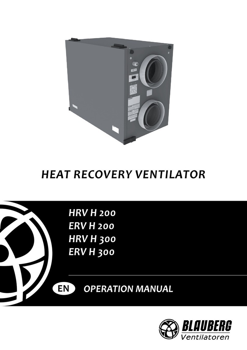BLAUBERG Ventilatoren HRV H 200 Operation manual