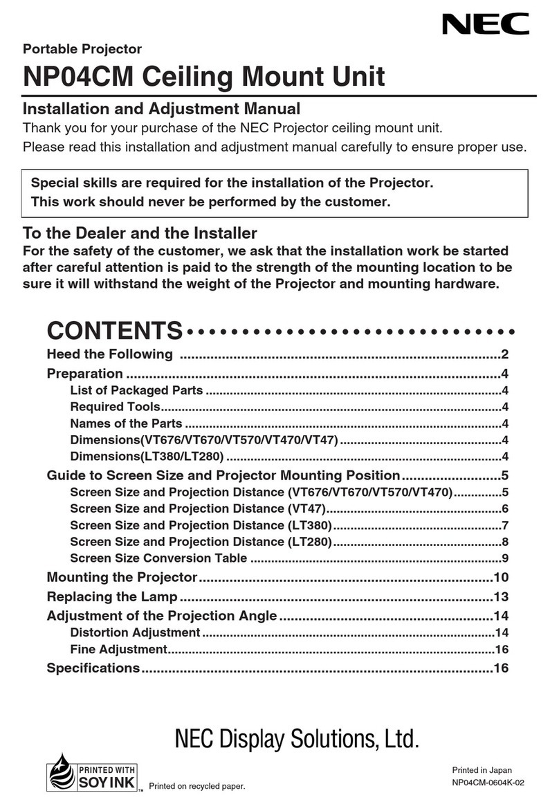 NEC NP04CM Installation and adjustment manual